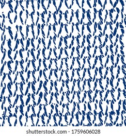 Seamless texture of knitted loops. Blue canvas fabric.