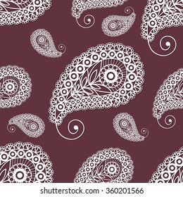 Seamless texture with lace pattern in floral style. Suitable for design: cloth, web, wallpaper, wrapping. Vector illustration.