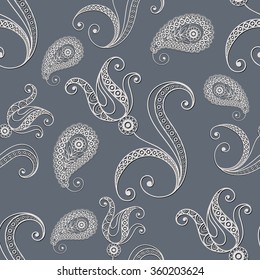 Seamless texture with lace pattern in floral style. Suitable for design: cloth, web, wallpaper, wrapping. Vector illustration.