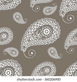 Seamless texture with lace pattern in floral style. Suitable for design: cloth, web, wallpaper, wrapping. Vector illustration.