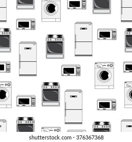 Seamless texture of large, household appliances. Vector illustration.