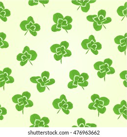 Seamless texture Leaf clovers  symbol of good luck St. Patrick's day vector illustration