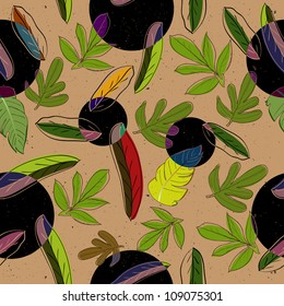 Seamless texture with leaves. Vector illustration EPS8