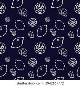 Seamless texture with lemons for textiles or paper
