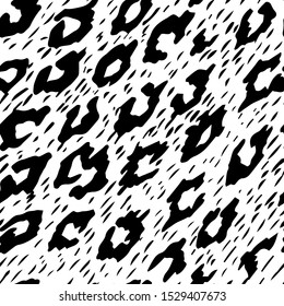 seamless texture leopard gipard, animal skin black and white