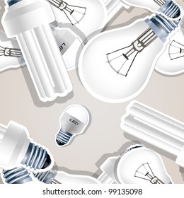 Seamless texture of the light bulbs