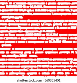 seamless texture with long torn white bamboo text shapes on red background