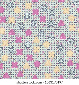 Seamless texture. Loop shapes on abstract background. Easy editing.