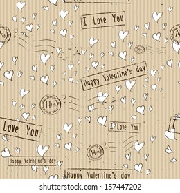 Seamless texture with "love" elements. Vector illustration EPS8
