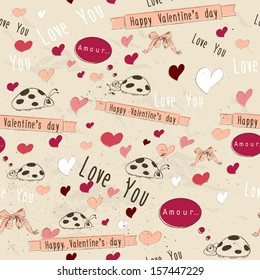 Seamless texture with "love" elements. Vector illustration EPS8