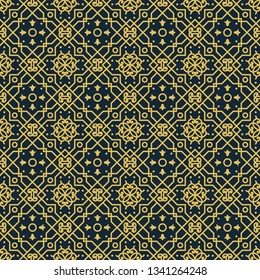 Seamless texture with luxury arabic ornament. Vector vintage geometric pattern