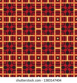 Seamless texture with luxury gold arabic ornament. Vector oriental geometric mosaic pattern