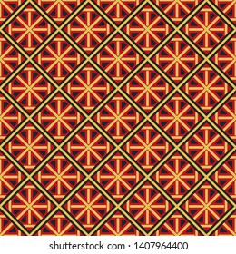 Seamless texture with luxury gold arabic ornament. Vector oriental geometric mosaic pattern