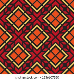 Seamless texture with luxury gold arabic ornament. Vector oriental geometric mosaic pattern