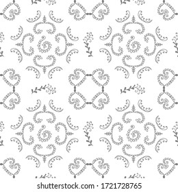 Seamless texture made of abstract elements with floral style. Can be use to create fabric, kerchiefs, scarfs, tablecloths