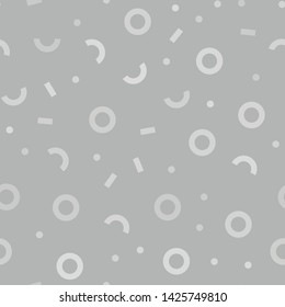 Seamless texture made of circles dots and rectangles. Vintage style. Abstract pattern.