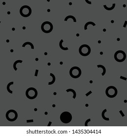 Seamless texture made of circles dots and rectangles. Vintage style. Abstract pattern.