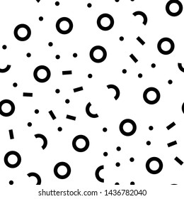 Seamless texture made of circles dots and rectangles. Vintage style. Abstract pattern.