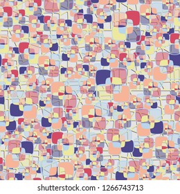 Seamless texture made from color rounded squares. Background consisting of an abstract grid.
