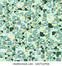 Seamless texture made from color rounded squares. Background consisting of pseudo-relief decorative elements.