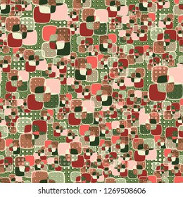 Seamless texture made from color rounded squares. Background consisting of rows of five-pointed stars.