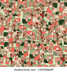Seamless texture made from color rounded squares. Background consisting of rows of five-pointed stars.