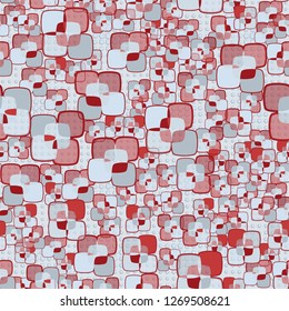 Seamless texture made from color rounded squares. Background consisting of rows of five-pointed stars.