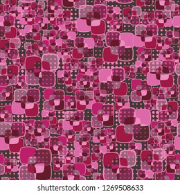 Seamless texture made from color rounded squares. Background consisting of rows of five-pointed stars.