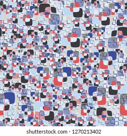 Seamless texture made from color rounded squares. Background consisting of pseudoconvex squares. 