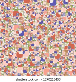 Seamless texture made from color rounded squares. Background consisting of pseudoconvex squares. 