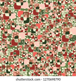 Seamless texture made from color rounded squares. Background consisting of pseudoconvex squares. 