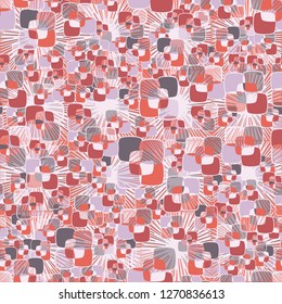 Seamless texture made from color rounded squares. Background made up of square suns.