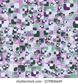 Seamless texture made from color rounded squares. Background made up of square suns.