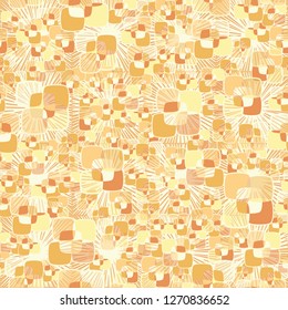 Seamless texture made from color rounded squares. Background made up of square suns.