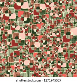 Seamless texture made from color rounded squares. Background consisting of concentric squares.