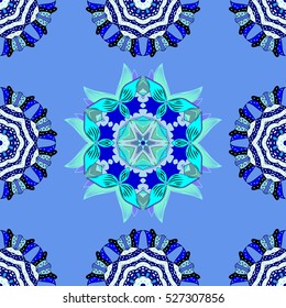 Seamless texture. Mandalas. Blue. vector illustration texture