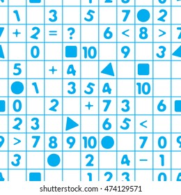seamless texture of mathematical symbols