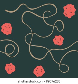 Seamless texture with meatballs and pasta vector illustration