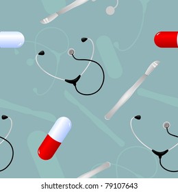 seamless texture with medical instruments