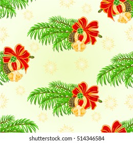 Seamless texture Merry Christmas decoration lucky symbols Four Leaf Clover horseshoe pig vector illustration