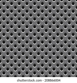 Seamless texture of metal with holes