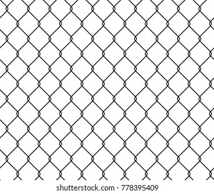 Seamless texture metal wire fence, vector illustration grid template.