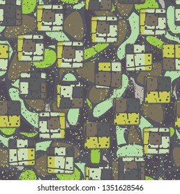 Seamless texture. Motley sewn patches on an abstract background.