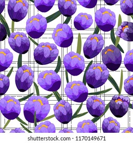 Seamless texture. Multicolor pattern of , flowers, branches and leaves. Design for cover, wrapper or fabric.