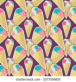 Seamless texture. Multicolor pattern of  stylish  inscription . to design a package, box or wrapper. background or packaging ice cream