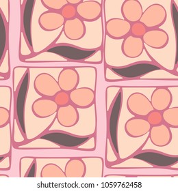 Seamless texture of multi-colored abstract flowers arranged in a careless manner. Fashionable textiles and wall-paper. Pattern for design.