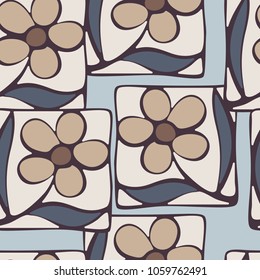 Seamless texture of multi-colored abstract flowers arranged in a careless manner. Fashionable textiles and wall-paper. Pattern for design.