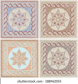 Seamless texture with multicolored mosaics in the Byzantine style/Antique mosaic/Mosaic tiles in antique style