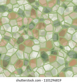 Seamless texture. Multicolored pattern. Granite camouflage. The diagonal network is divided into squares.
