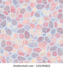 Seamless texture. Multicolored pattern. Granite camouflage. The diagonal network is divided into squares.